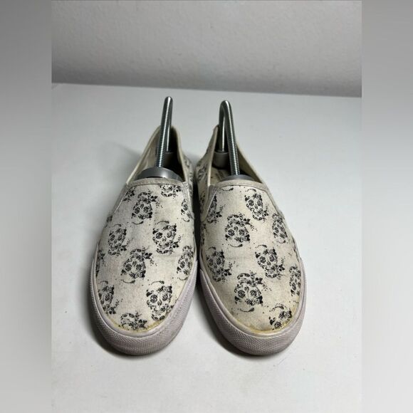 Women' American Eagle Sneakers 7 Casual Flats Canvas Skull Slip On Model #3351 - Picture 3 of 11